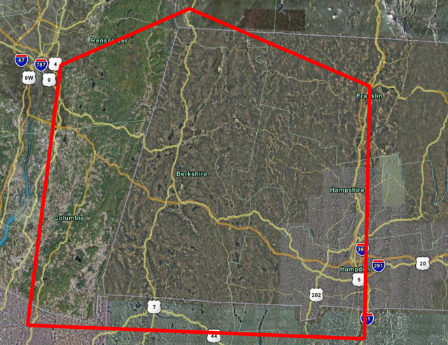 Map of Yankee Restrooms area of coverage Map of Yankee Restrooms area of coverage